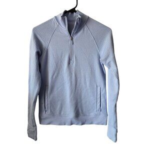 Lululemon US Womens 4 Engineered Warmth Half Zip Active Sweater Pullover Blue